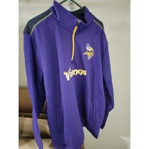 NWT NFL Team Apparel Men XXL Minnesota Vikings Pullover Jacket 1/4 Zip